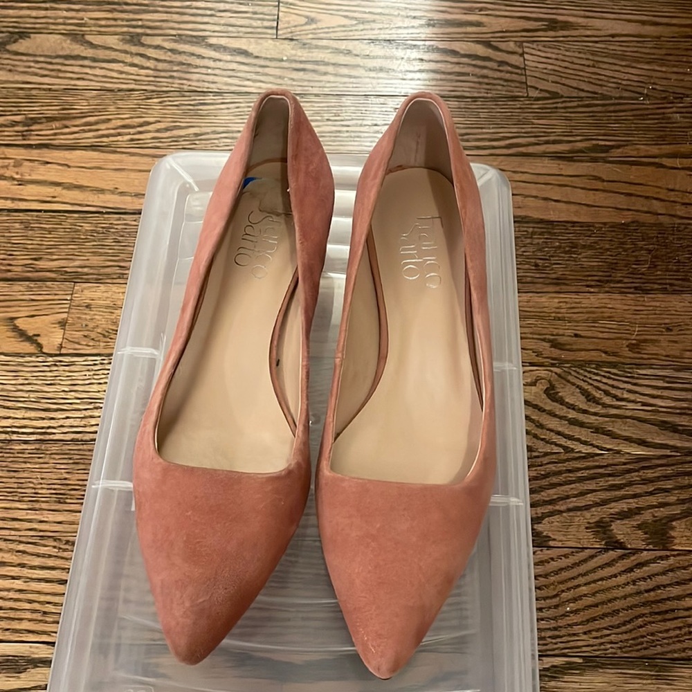 Pink low heals -barely worn
